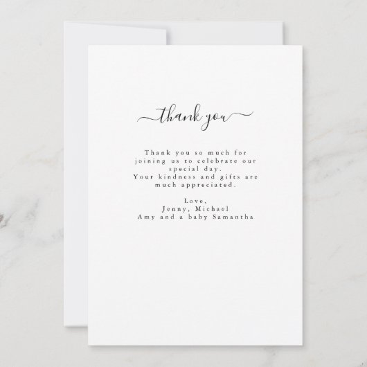 Moderne Stijlvolle Liefde Bedankt Foto Birt Aankon (Achterkant)