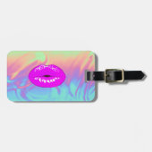 Moderne stijlvolle lips, ombre Holographic Bagagelabel (Voorkant horizontaal)