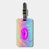 Moderne stijlvolle lips, ombre Holographic Bagagelabel (Voorkant verticaal)