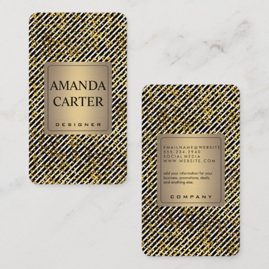 Moderne stijlvolle luxe stripes visitekaartje (Voorkant / Achterkant)