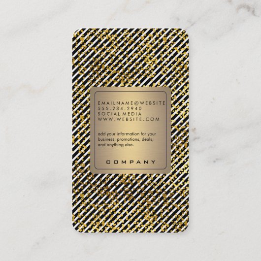 Moderne stijlvolle luxe stripes visitekaartje (Achterkant)