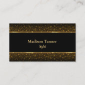 Moderne stijlvolle luxe zwart goud visitekaartje (Achterkant)