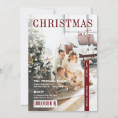 Moderne stijlvolle magazijnafbeelding kerstfeest kaart (Voorkant)