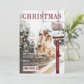 Moderne stijlvolle magazijnafbeelding kerstfeest kaart (Staand voorkant)