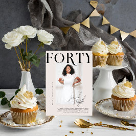 Moderne stijlvolle magazine | 40e verjaardagsfoto kaart