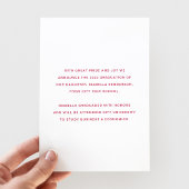 Moderne stijlvolle magenta script foto afstuderen aankondiging