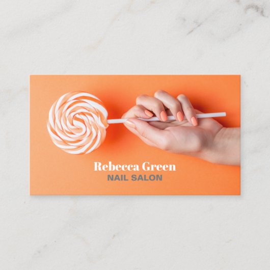 Moderne Stijlvolle Manicurist Nail Artist Nail Sal Visitekaartje (Voorkant)