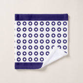 Moderne Stijlvolle Marine Blauw en Wit Badhanddoek Bad Handdoek (Wasdoekje)