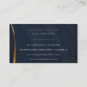 Moderne, stijlvolle marine & Faux Gold Chic Profes Visitekaartje (Achterkant)