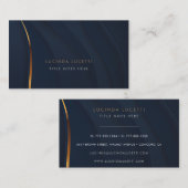 Moderne, stijlvolle marine & Faux Gold Chic Profes Visitekaartje (Voorkant / Achterkant)