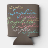 Moderne stijlvolle Maximalistische aangepaste naam Blikjeskoeler (Achterkant)