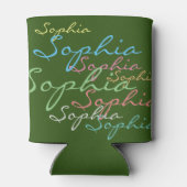 Moderne stijlvolle Maximalistische aangepaste naam Blikjeskoeler (Achterkant)