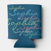 Moderne stijlvolle Maximalistische aangepaste naam Blikjeskoeler (Achterkant)