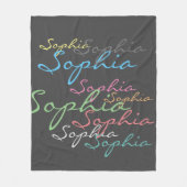 Moderne stijlvolle Maximalistische aangepaste naam Fleece Deken (Voorkant)