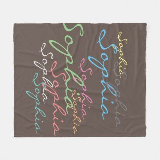 Moderne stijlvolle Maximalistische aangepaste naam Fleece Deken (Voorkant (Horizontaal))