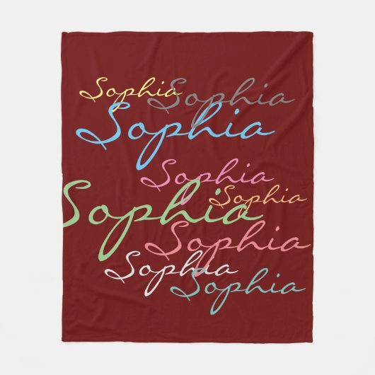 Moderne stijlvolle Maximalistische aangepaste naam Fleece Deken (Voorkant)