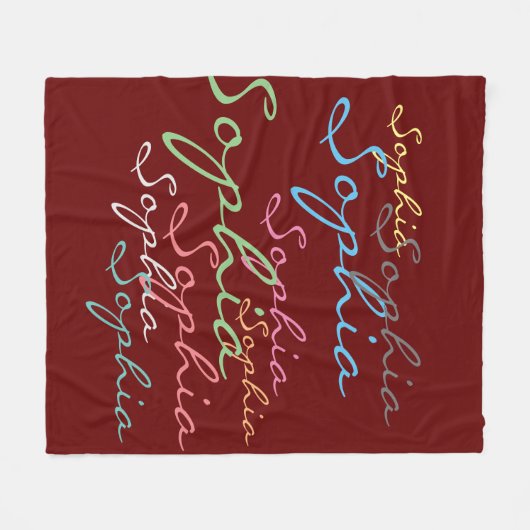 Moderne stijlvolle Maximalistische aangepaste naam Fleece Deken (Voorkant (Horizontaal))