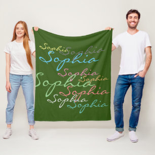 Moderne stijlvolle Maximalistische aangepaste naam Fleece Deken