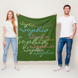 Moderne stijlvolle Maximalistische aangepaste naam Fleece Deken