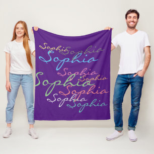 Moderne stijlvolle Maximalistische aangepaste naam Fleece Deken