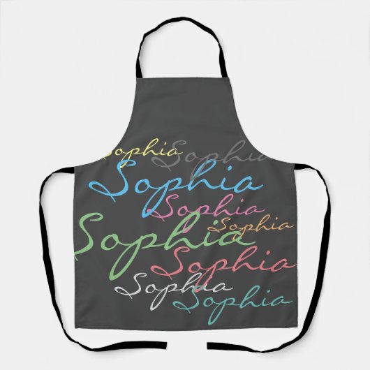 Moderne stijlvolle Maximalistische aangepaste naam Schort (Voorkant)