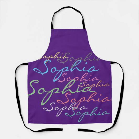 Moderne stijlvolle Maximalistische aangepaste naam Schort (Voorkant)