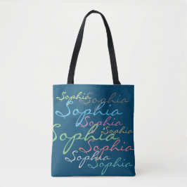 Moderne stijlvolle Maximalistische aangepaste naam Tote Bag