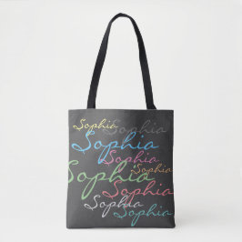 Moderne stijlvolle Maximalistische aangepaste naam Tote Bag