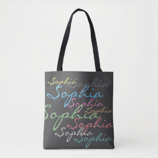 Moderne stijlvolle Maximalistische aangepaste naam Tote Bag