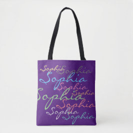 Moderne stijlvolle Maximalistische aangepaste naam Tote Bag