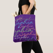 Moderne stijlvolle Maximalistische aangepaste naam Tote Bag (Dichtbij)