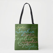 Moderne stijlvolle Maximalistische aangepaste naam Tote Bag (Voorkant)