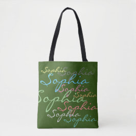 Moderne stijlvolle Maximalistische aangepaste naam Tote Bag