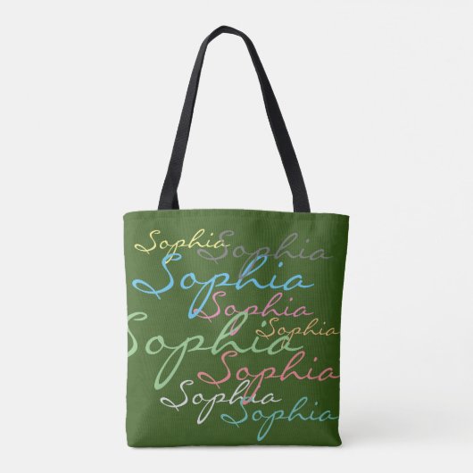 Moderne stijlvolle Maximalistische aangepaste naam Tote Bag (Achterkant)