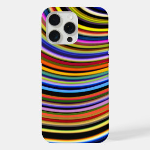 Moderne Stijlvolle Meerkleurige Gebogen Neonlijnen iPhone 15 Pro Max Case