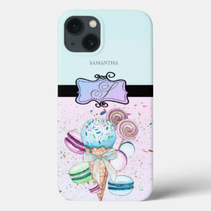 Moderne, stijlvolle meisjesstripe ijscrème Case-Mate iPhone case