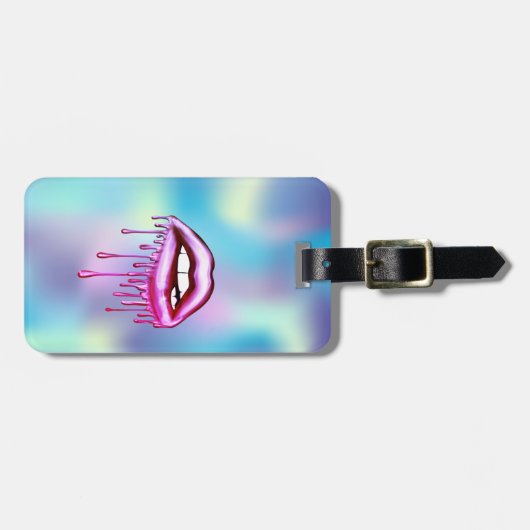Moderne, stijlvolle metalen dripslangen holografis bagagelabel (Voorkant horizontaal)