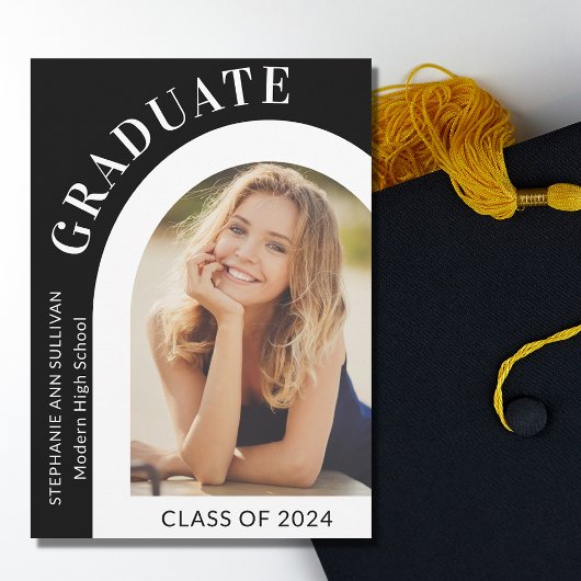 Moderne stijlvolle middelbare school Afstuderen fo Aankondiging