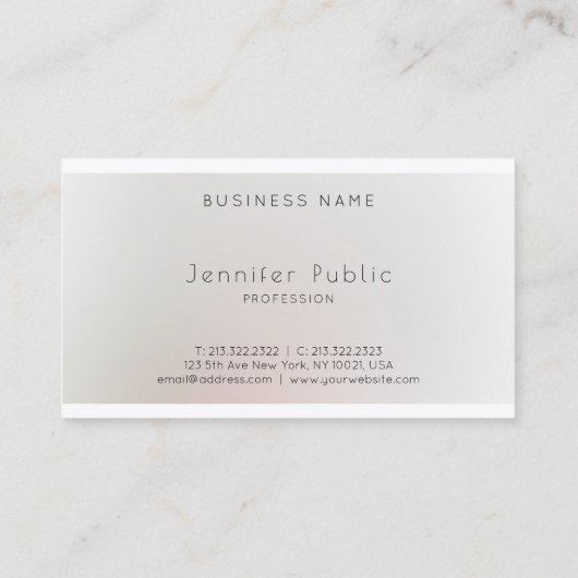 Moderne, stijlvolle, minimale ontwerpprijs, luxe l visitekaartje (Achterkant)