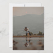 Moderne, stijlvolle minimalistische 2-fotobruiloft kaart (Achterkant)