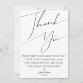 moderne stijlvolle minimalistische  dank je sweet  notitiekaartje (Voorkant)