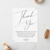 moderne stijlvolle minimalistische  dank je sweet  notitiekaartje (Voorkant / Achterkant in situ)