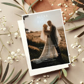 Moderne stijlvolle minimalistische foto bruiloft kaart