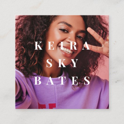 Moderne, stijlvolle, minimalistische foto van typo vierkante visitekaartje (Voorkant)