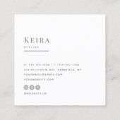 Moderne, stijlvolle, minimalistische foto van typo vierkante visitekaartje (Achterkant)