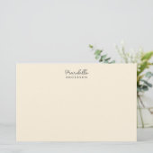 Moderne stijlvolle minimalistische monogram naam briefpapier (Staand voorkant)