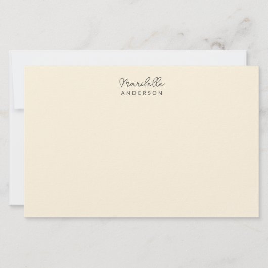 Moderne stijlvolle minimalistische monogram naam briefpapier (Voorkant)