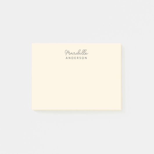 Moderne stijlvolle minimalistische monogram naam post-it® notes (Voorkant)