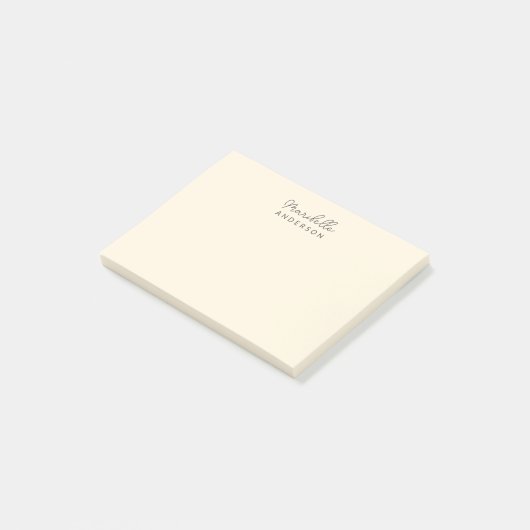 Moderne stijlvolle minimalistische monogram naam post-it® notes (Schuin)