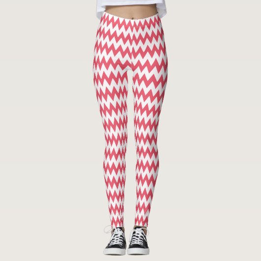 Moderne, stijlvolle Mode roze geometrisch Leggings (Voorkant)